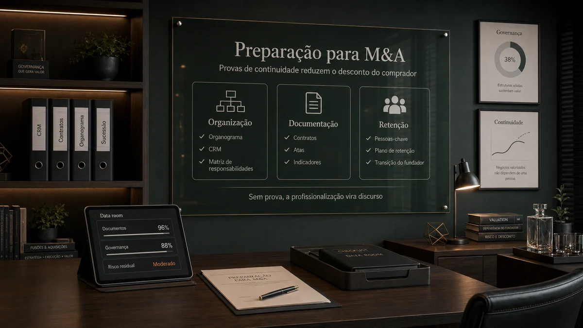 Data room com provas de continuidade operacional