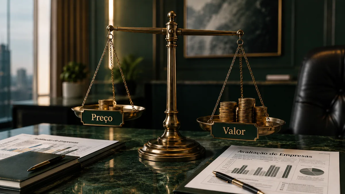 Diferença entre preço e valor no valuation de empresa